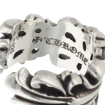Chrome Hearts DBL FLRL CRS Silver Ring Size 12.5