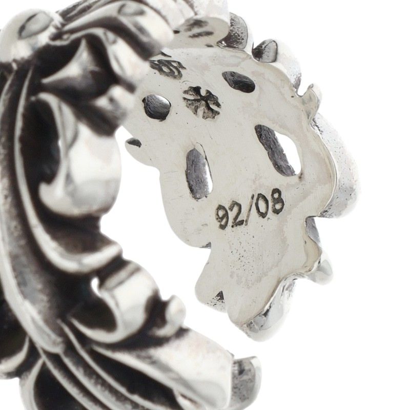 Chrome Hearts DBL FLRL CRS Silver Ring Size 12.5