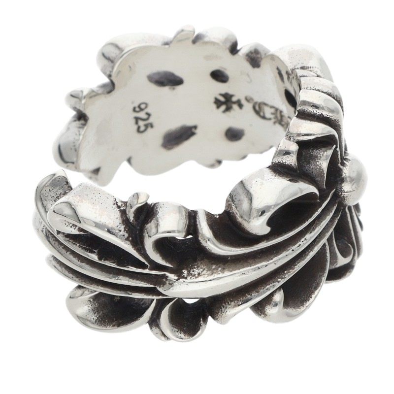 Chrome Hearts DBL FLRL CRS Silver Ring Size 12.5