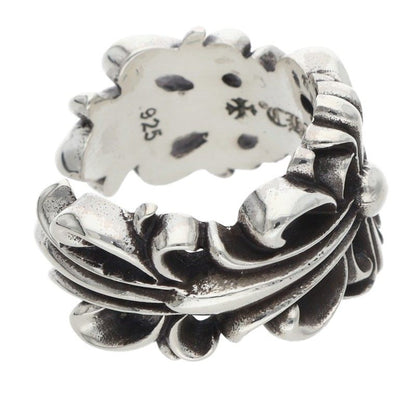 Chrome Hearts DBL FLRL CRS Silver Ring Size 12.5