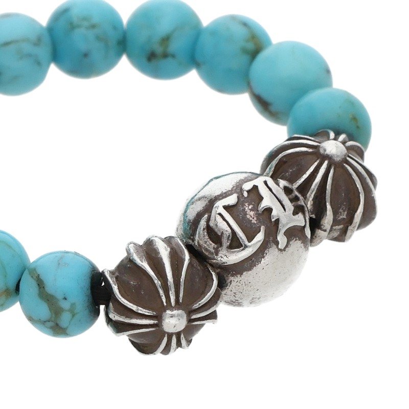 Chrome Hearts BEAD RING Turquoise Elastic Ring Size ONE SIZE