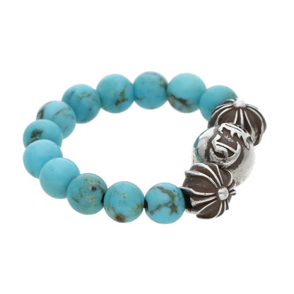 Chrome Hearts BEAD RING Turquoise Elastic Ring Size ONE SIZE