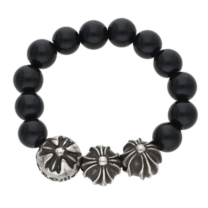 Chrome Hearts BEAD RING Black Elastic Ring Size ONE SIZE