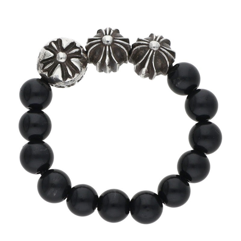 Chrome Hearts BEAD RING Black Elastic Ring Size ONE SIZE