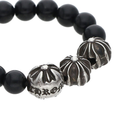 Chrome Hearts BEAD RING Black Elastic Ring Size ONE SIZE
