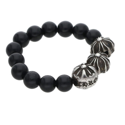 Chrome Hearts BEAD RING Black Elastic Ring Size ONE SIZE