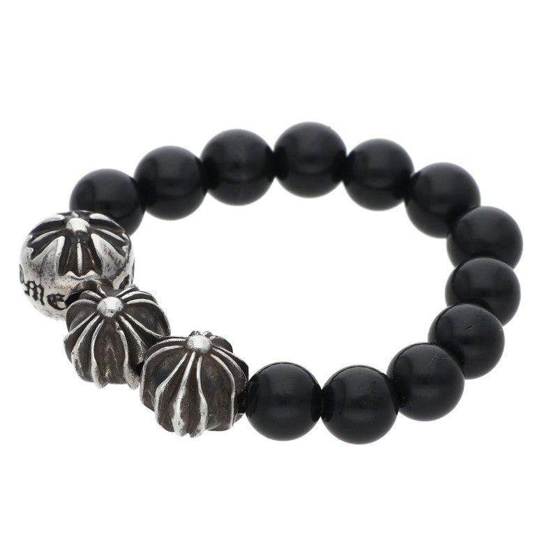 Chrome Hearts BEAD RING Black Elastic Ring Size ONE SIZE