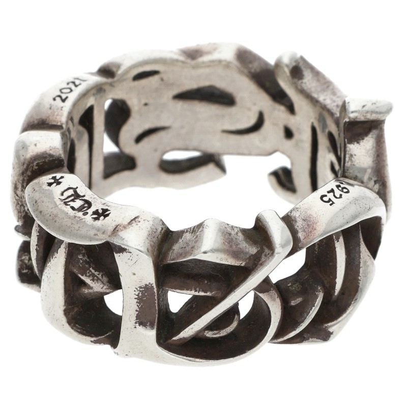 Chrome Hearts LARGE SCRIPT BAND Silver Ring Size 23.5