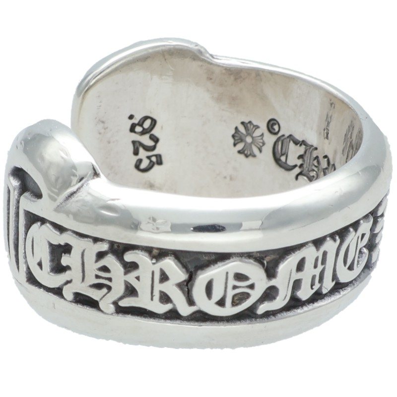 Chrome Hearts SM SCROLL LABEL Silver Ring Size 10.5