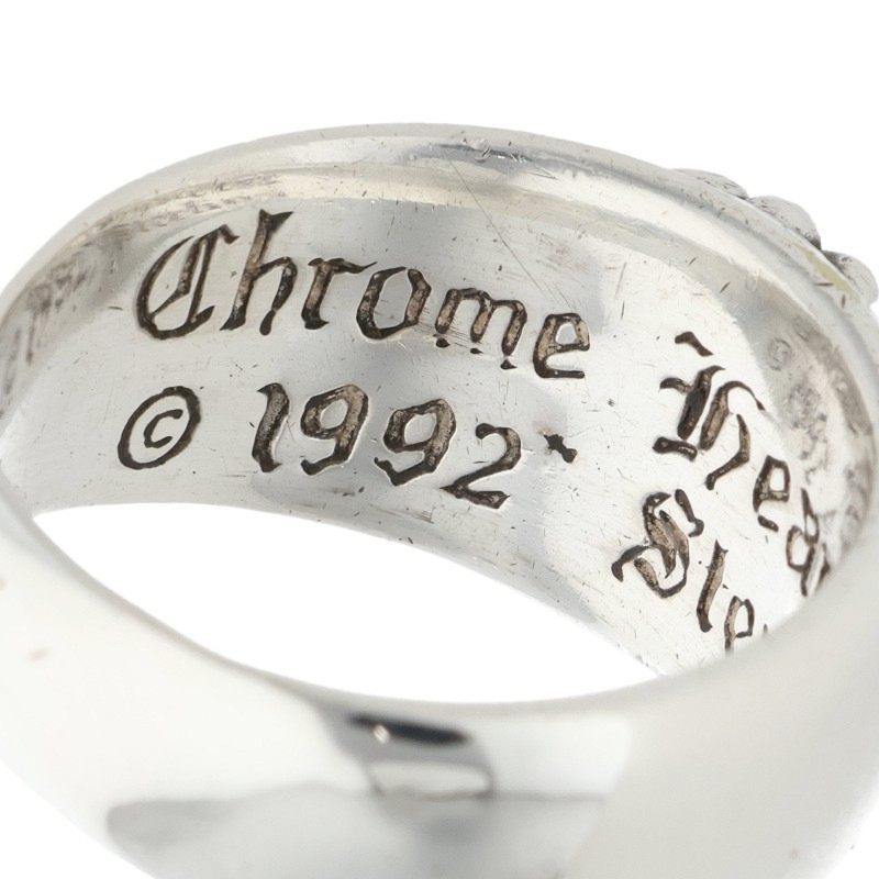 Chrome Hearts FLRL CRS PAVE Silver Ring Size ONE SIZE