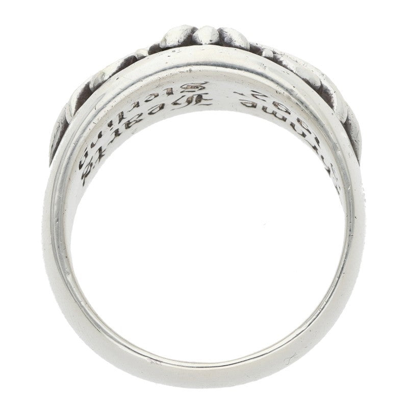 Chrome Hearts FLRL CRS PAVE Silver Ring Size ONE SIZE