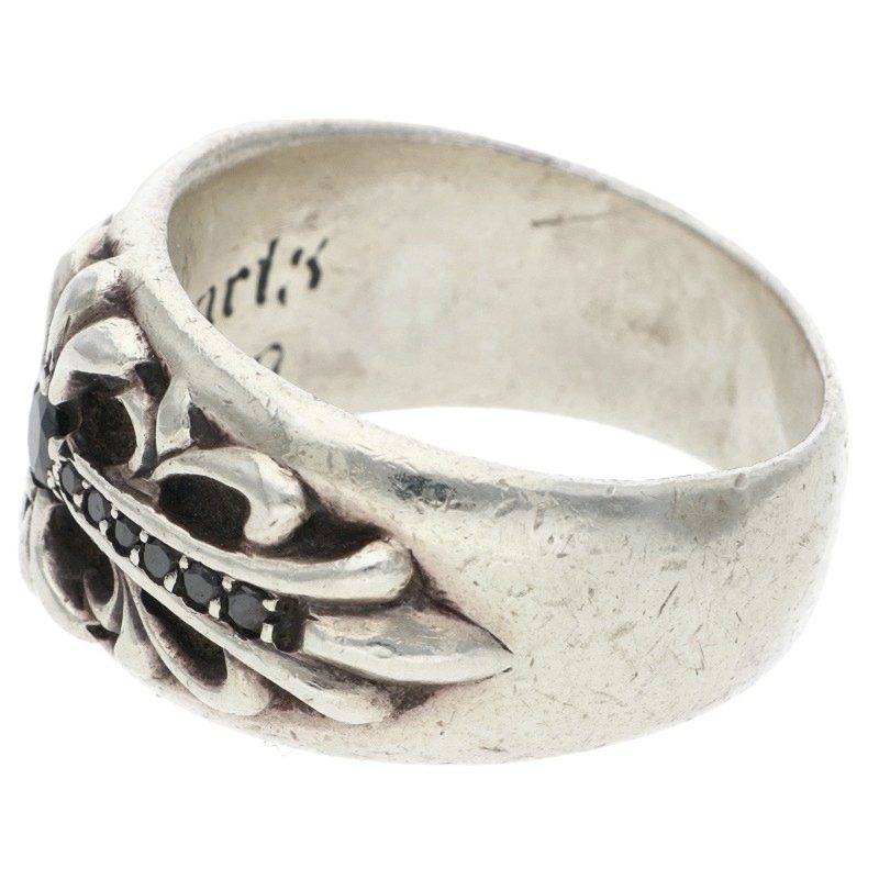 Chrome Hearts FLRL CRS P BLKDIA Pave Dia Ring Size JP 21