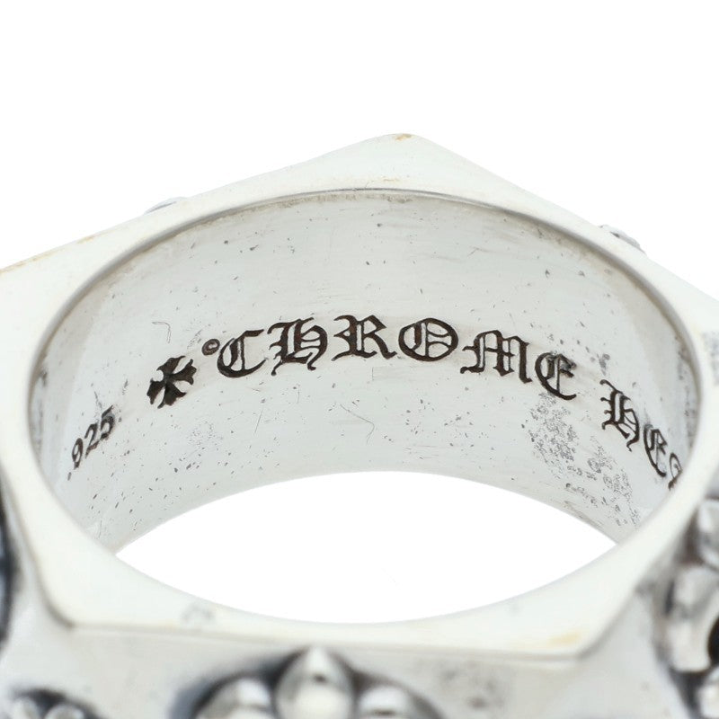 Chrome Hearts PENTAGON BS Fleur Silver Ring Size 18.5