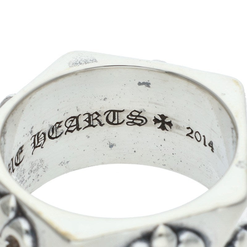 Chrome Hearts PENTAGON BS Fleur Silver Ring Size 18.5