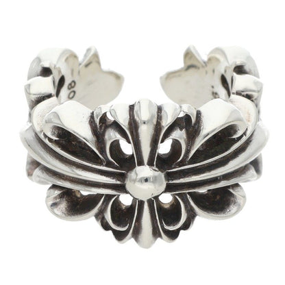 Chrome Hearts DBL FLRL CRS Silver Ring Size ONE SIZE