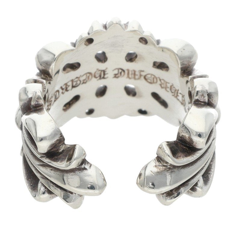 Chrome Hearts DBL FLRL CRS Silver Ring Size ONE SIZE