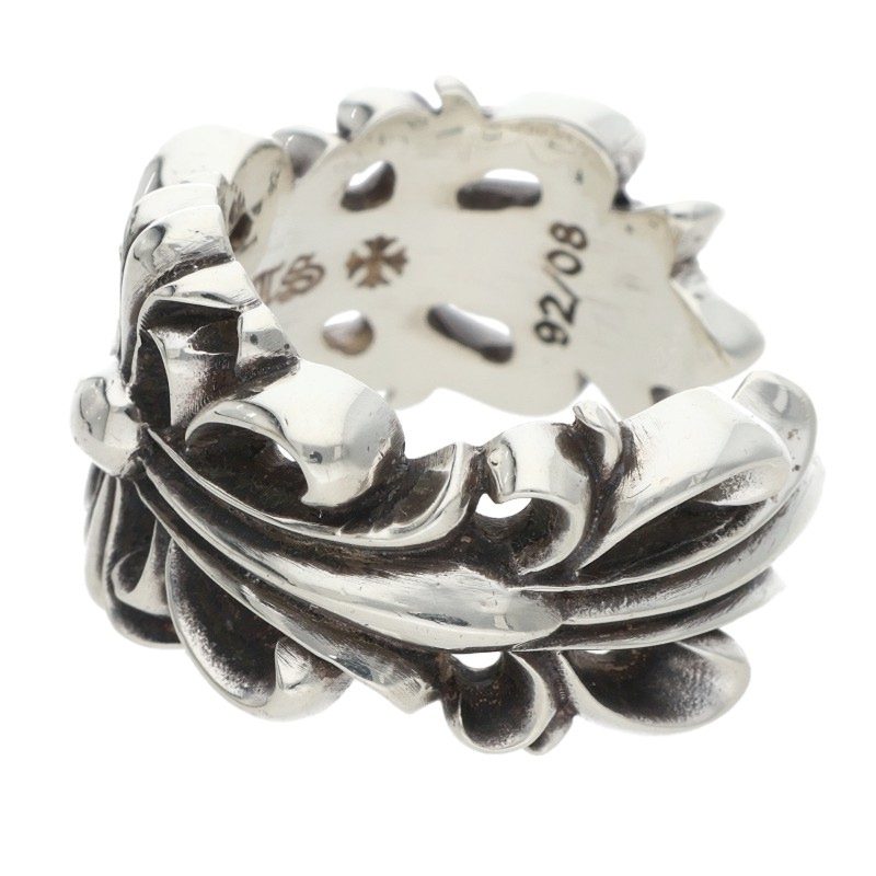 Chrome Hearts DBL FLRL CRS Silver Ring Size ONE SIZE