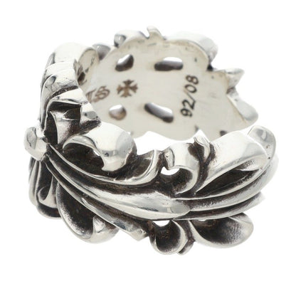 Chrome Hearts DBL FLRL CRS Silver Ring Size ONE SIZE
