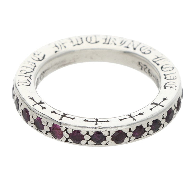 Chrome Hearts TFL PAVE Pink Sapphire Ring Silver Size JP 4