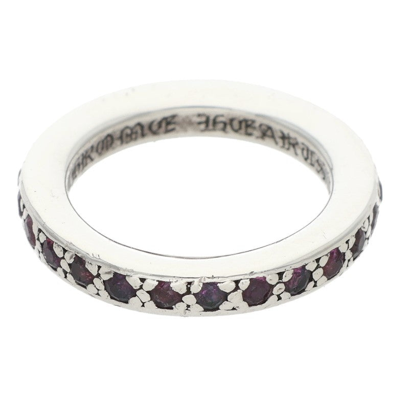 Chrome Hearts TFL PAVE Pink Sapphire Ring Silver Size JP 4
