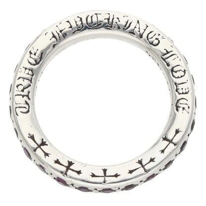 Chrome Hearts TFL PAVE Pink Sapphire Ring Silver Size JP 4