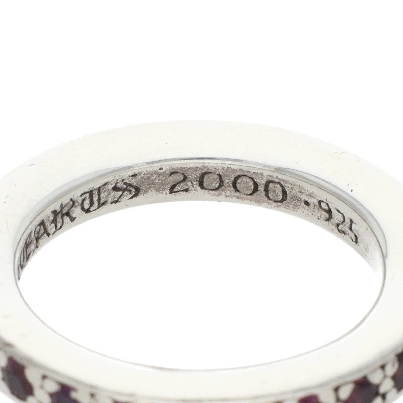 Chrome Hearts TFL PAVE Pink Sapphire Ring Silver Size JP 4