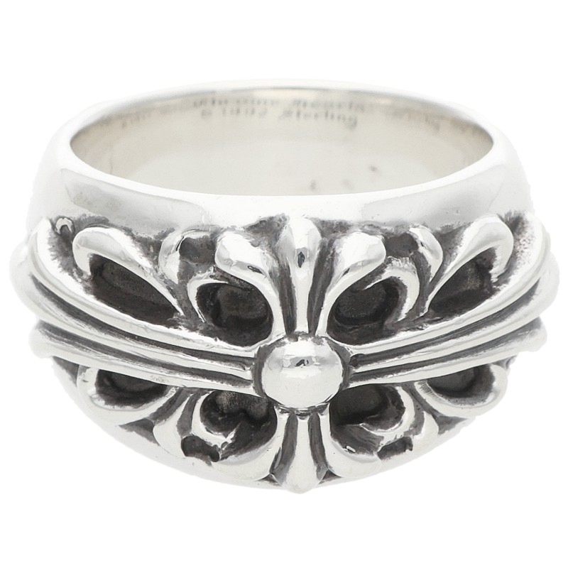 Chrome Hearts FLRL CRS Sterling Silver Ring Size JP 17.5