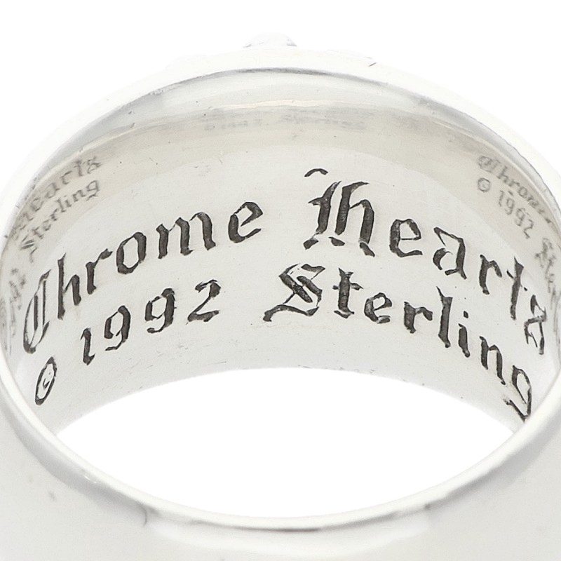 Chrome Hearts FLRL CRS Sterling Silver Ring Size JP 17.5