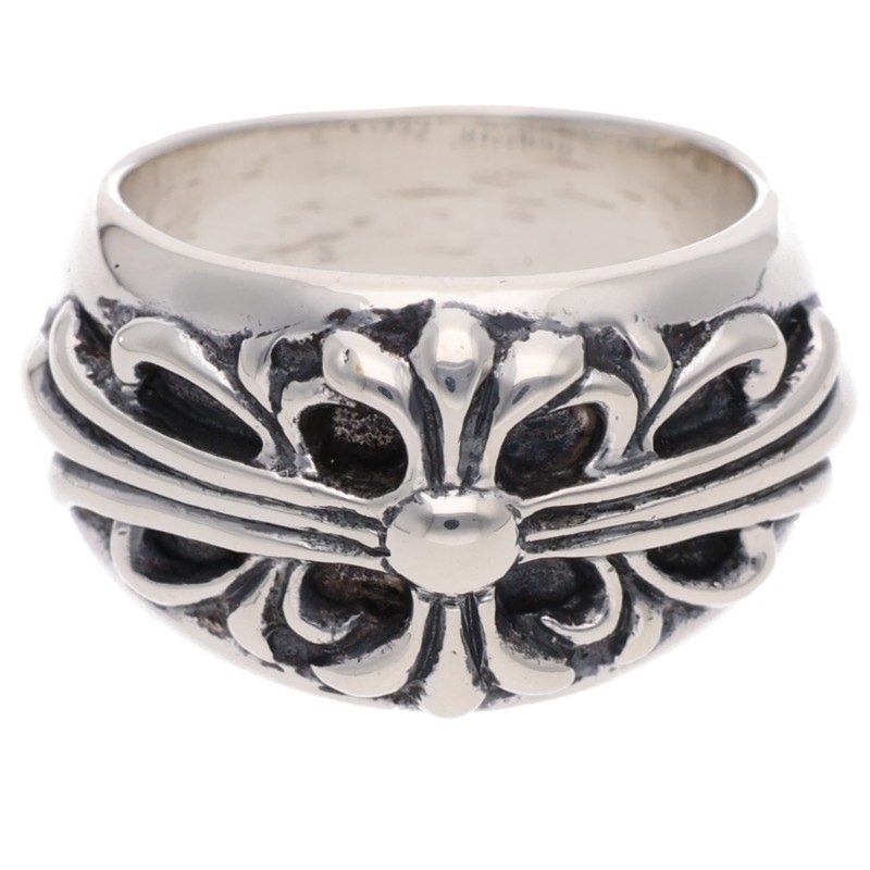 Chrome Hearts FLRL CRS Sterling Silver Ring Size 14.5