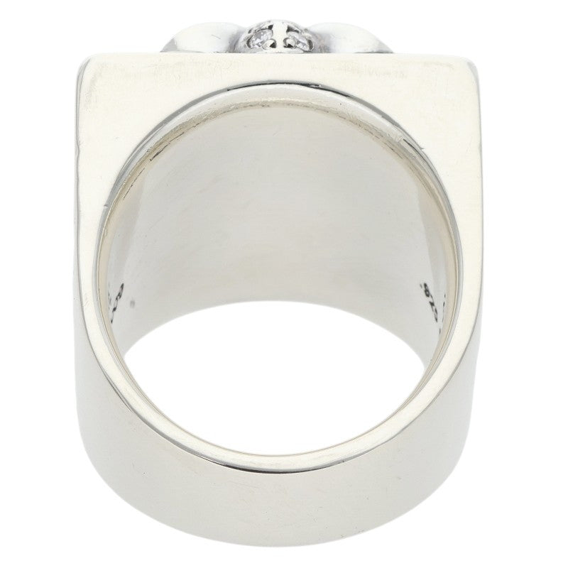 Chrome Hearts Silver CH Plus Diamond Ring Size JP 16.5