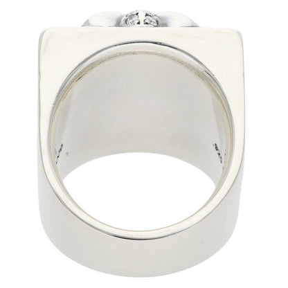 Chrome Hearts Silver CH Plus Diamond Ring Size JP 16.5