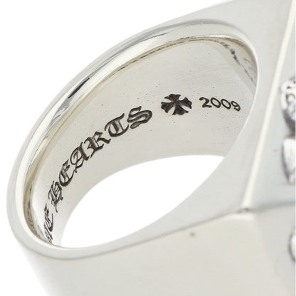 Chrome Hearts Silver CH Plus Diamond Ring Size JP 16.5