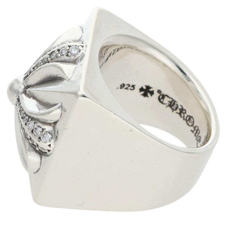 Chrome Hearts Silver CH Plus Diamond Ring Size JP 16.5