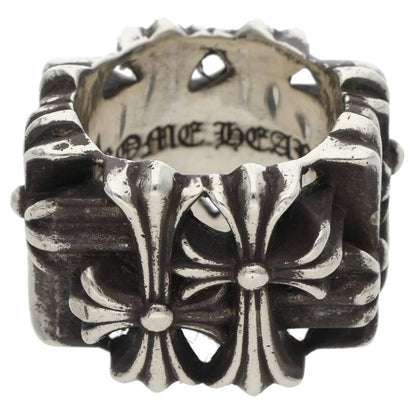 Chrome Hearts Square Cemetery Cross Silver Ring Size JP 12