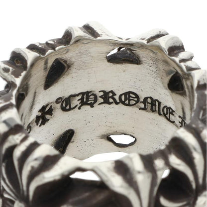 Chrome Hearts Square Cemetery Cross Silver Ring Size JP 12