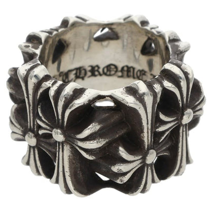 Chrome Hearts Square Cemetery Cross Silver Ring Size JP 12