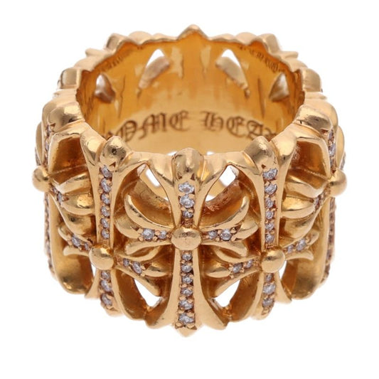 Chrome Hearts 22K Yellow Gold Cemetery D Ring Size JP 12