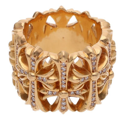 Chrome Hearts 22K Yellow Gold Cemetery D Ring Size JP 12