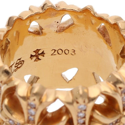 Chrome Hearts 22K Yellow Gold Cemetery D Ring Size JP 12
