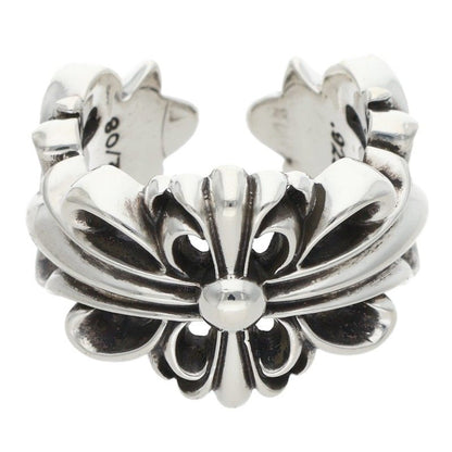 Chrome Hearts Double Floral Cross Silver Ring Size ONE SIZE