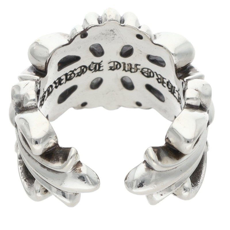 Chrome Hearts Double Floral Cross Silver Ring Size ONE SIZE