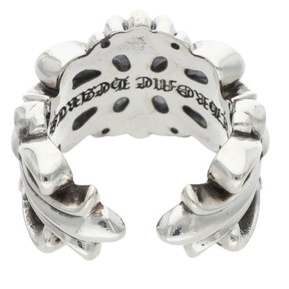 Chrome Hearts Double Floral Cross Silver Ring Size ONE SIZE