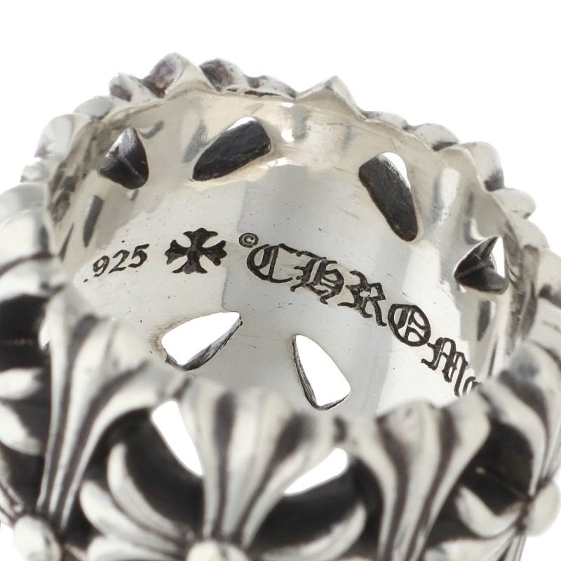 Chrome Hearts 925 Silver Cemetery Cross Ring Size JP 18.5