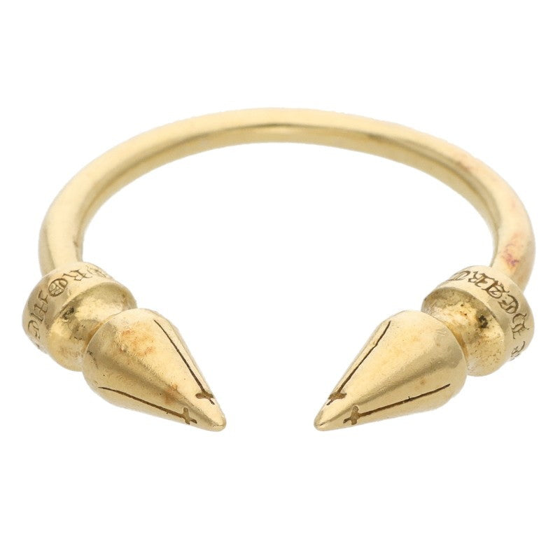 Chrome Hearts 22K Double Spike Gold Ring Size JP 17