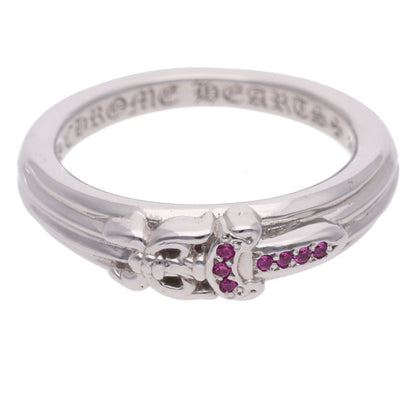 Chrome Hearts 18K Pave Sapphire Baby White Gold Ring Size JP 14