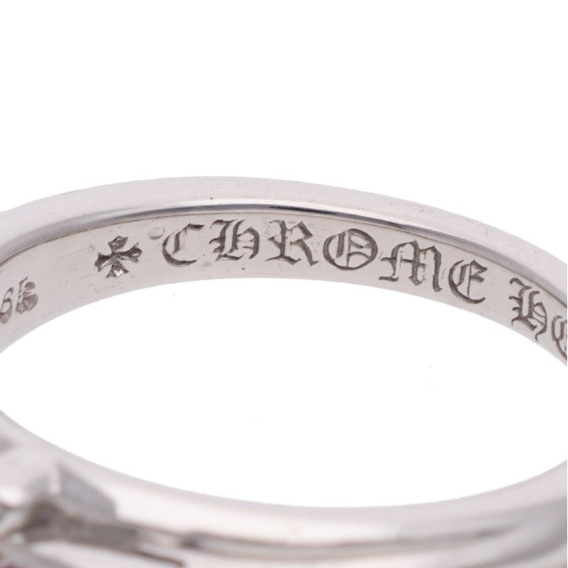 Chrome Hearts 18K Pave Sapphire Baby White Gold Ring Size JP 14