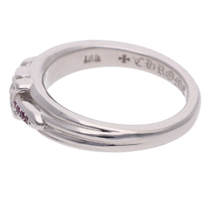 Chrome Hearts 18K Pave Sapphire Baby White Gold Ring Size JP 14