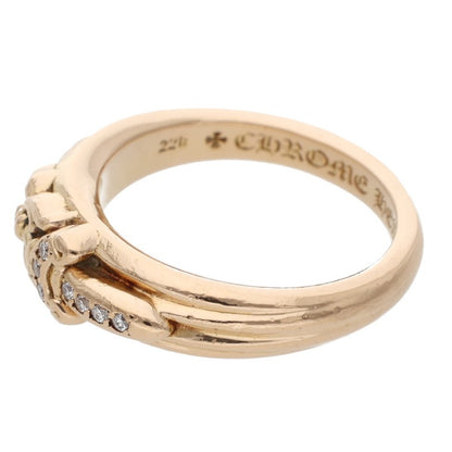 Chrome Hearts 22K BABY CLSC P D Pave Gold Ring Size ONE SIZE