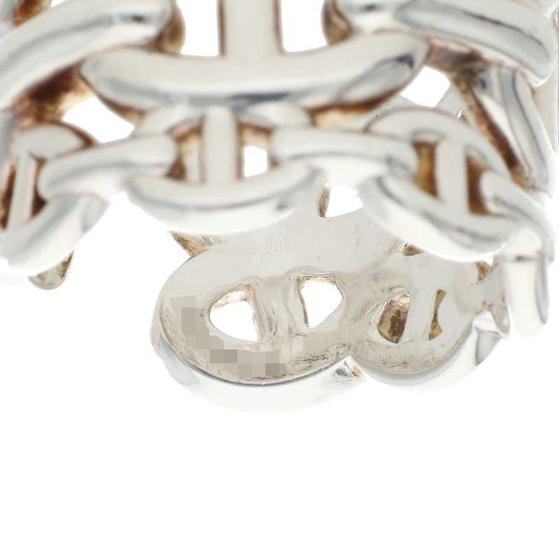HERMES Chaine d'Ancre Enchainee GM Silver Ring Size 53