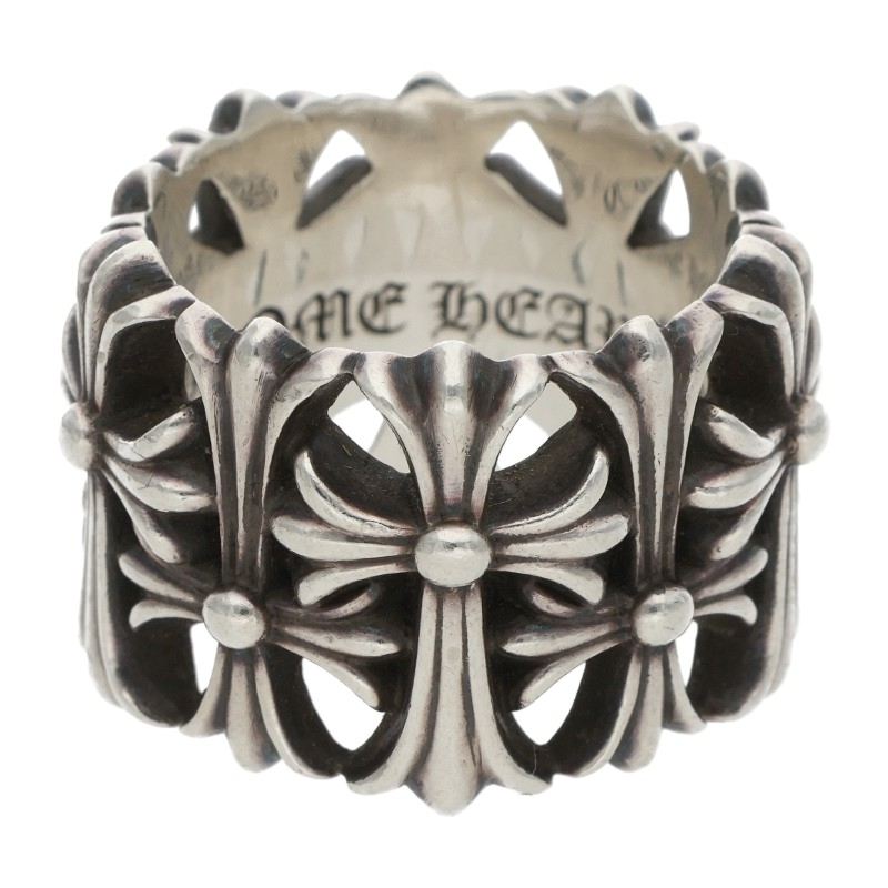 Chrome Hearts CEMETERY Cross Silver Ring Size JP 15